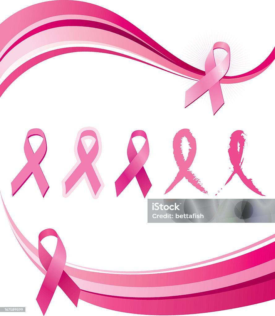 Pink ribbon zestaw - Grafika wektorowa royalty-free (Różowy)