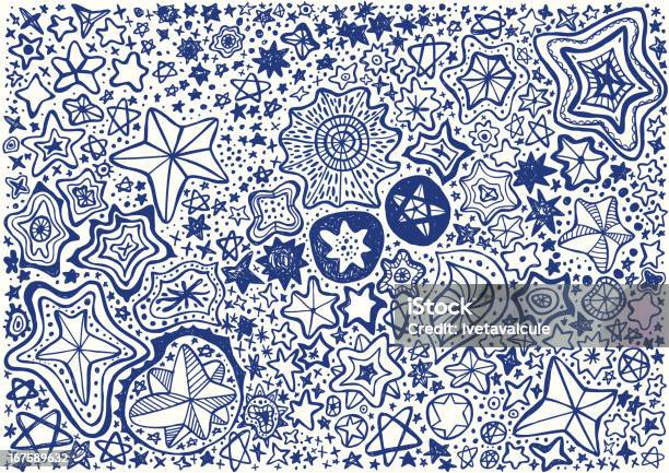 Estrelas - Arte vetorial de stock e mais imagens de Floco de Neve - Floco de Neve, Desenhar, Estrela Polar