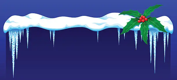 Vector illustration of Snow with holly