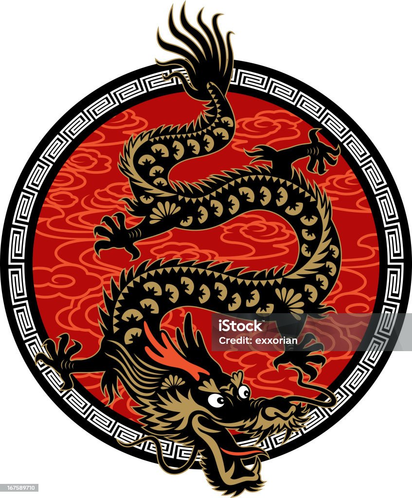 Ano do Dragão símbolo - Vetor de Regata de Barcos Dragão royalty-free
