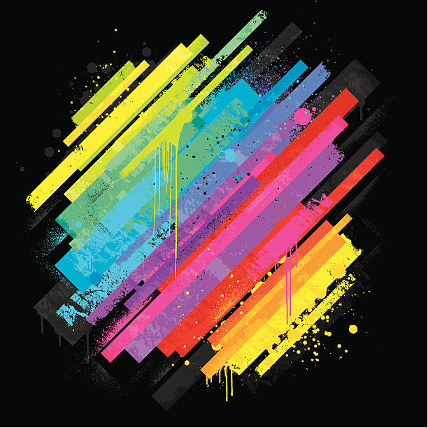 Vibrant rainbow background Grunge multi coloured abstract background. graffiti background stock illustrations