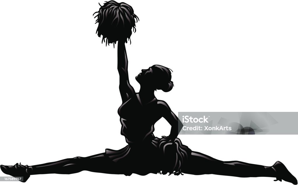 Joyeux intervalles Silhouette - clipart vectoriel de Pom-pom girl libre de droits