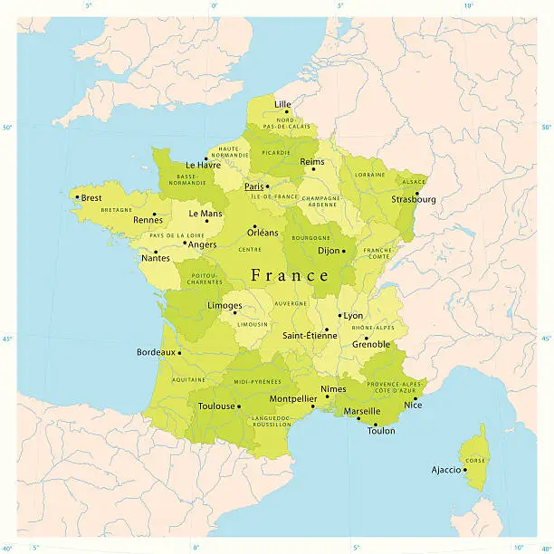 Vector illustration of France Vector Map