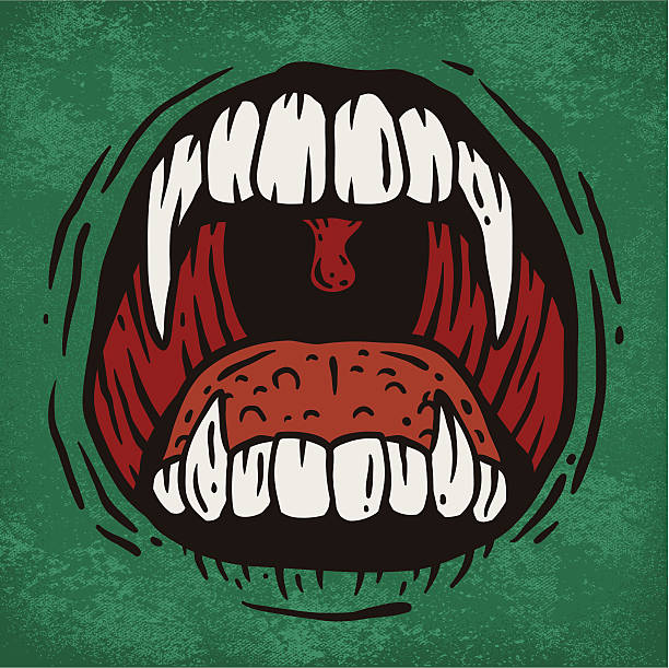 Scary Mouth vector art illustration