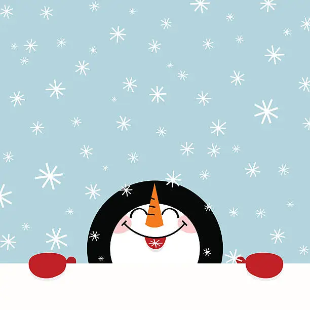 Vector illustration of Let it snow snowman happy illustration vector winter cute
