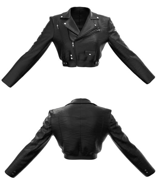 istock Woman black leather jacket 1675897993
