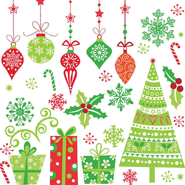 Vector illustration of Beautiful Christmas decorations