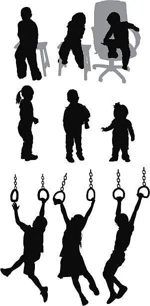 Vector illustration of Children involved in different activities