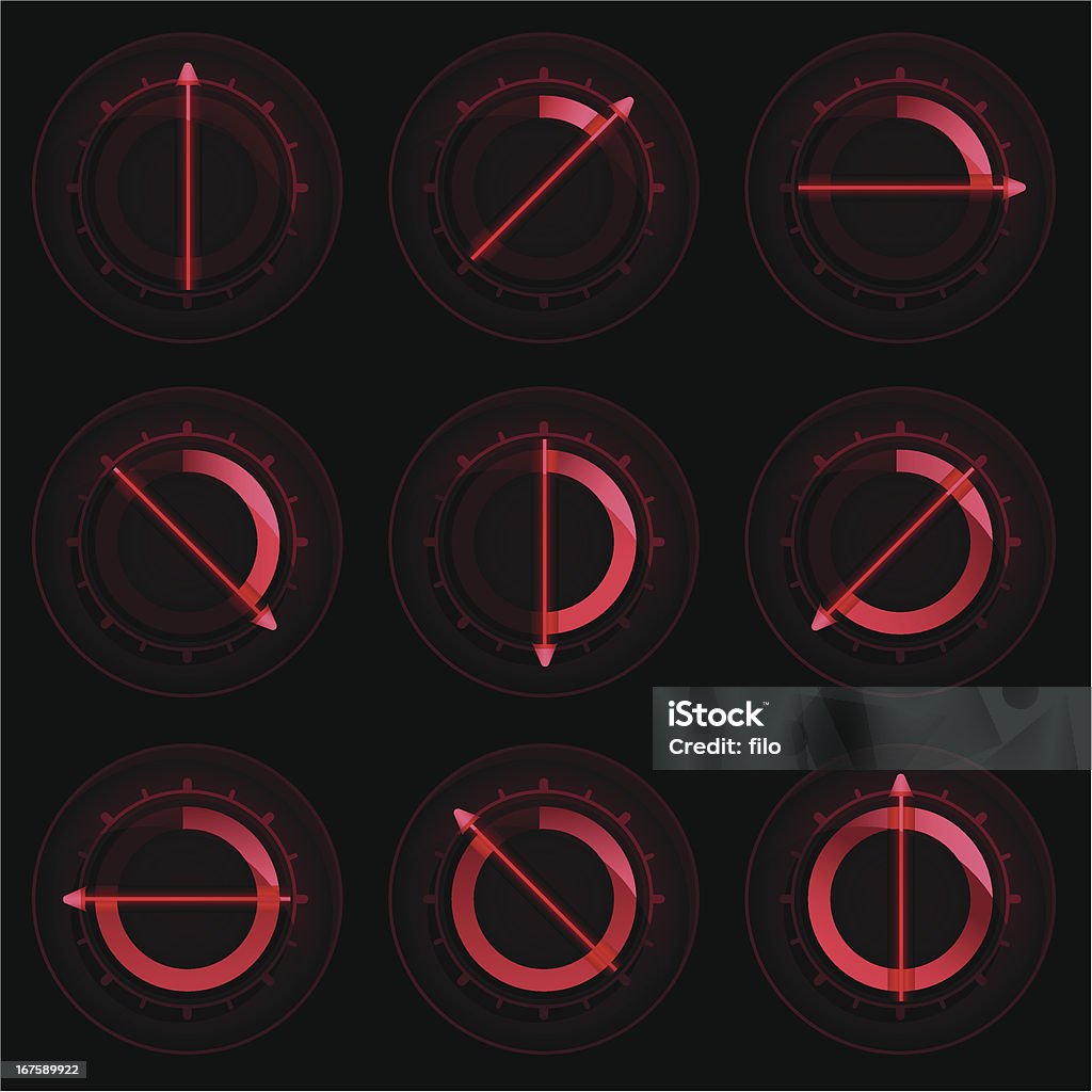 Control Dials Graphics Red Control Dials Stock Illustration - Download Image Now - Heat ...
