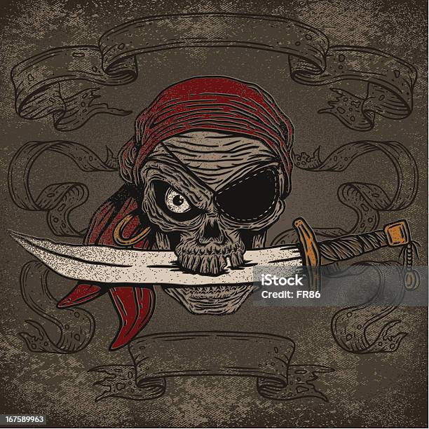 Ilustración de Pirate Cráneo Espada y más Vectores Libres de Derechos de Pirata - Pirata, Embrujado, Halloween