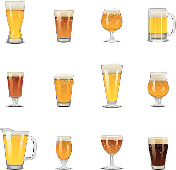 맥주 아이콘 - beer glass stock illustrations