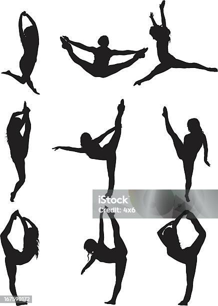 Woman Dancing Stock Illustration - Download Image Now - Dancing, Gymnastics, Jumping