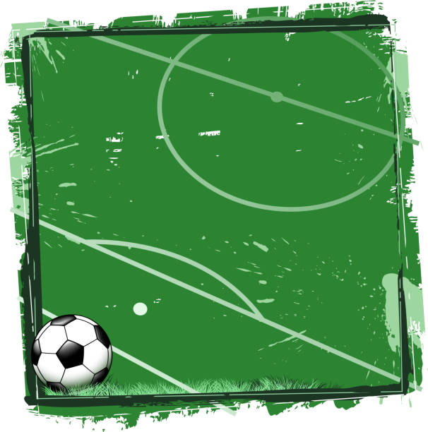 ilustrações de stock, clip art, desenhos animados e ícones de campo de futebol vazio - football field backgrounds aerial view sport