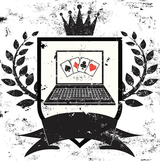 Vector illustration of Online Poker Champion insignia