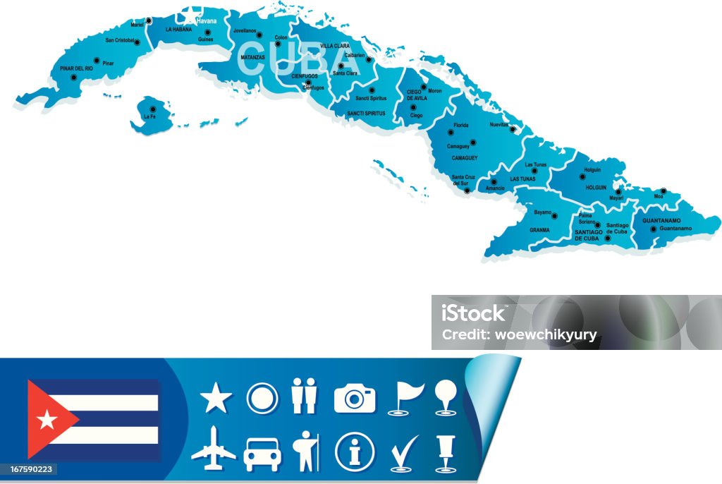 Куба карта - Векторная графика Без людей роялти-фри