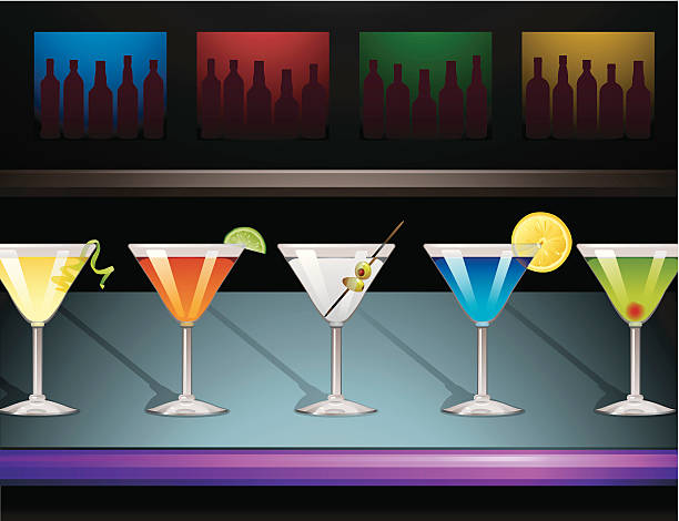 Martini Bar  martini royale stock illustrations