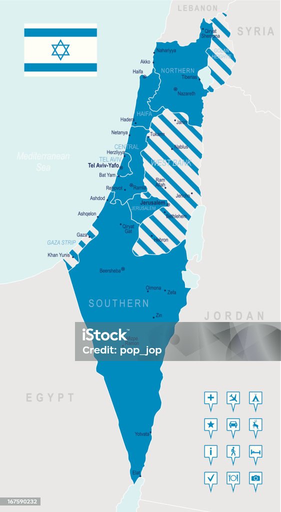 Israel - highly detailed map  Map stock vector