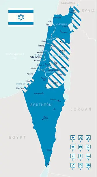 Vector illustration of Israel - highly detailed map