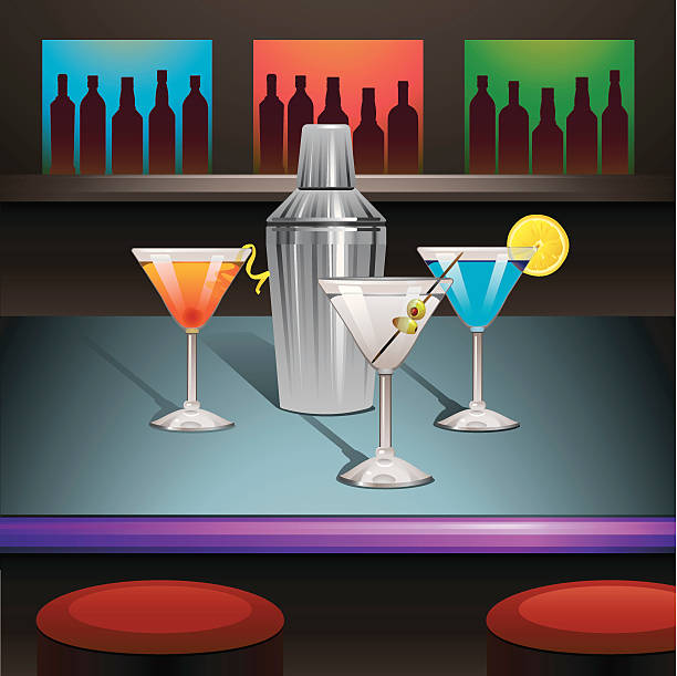 Martini Bar  martini royale stock illustrations