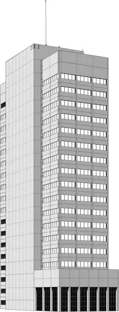 Vector illustration of Building in a city