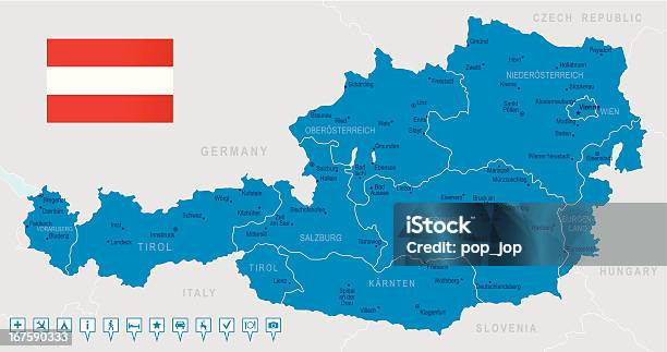 Vetores de Áustriaaltamente Mapa Detalhado e mais imagens de Linz - Linz, Mapa, Alemanha