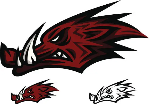 Vector illustration of Razorback Mascot Logo