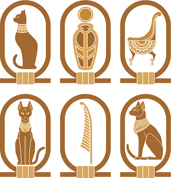 Egipt ikony – artystyczna grafika wektorowa