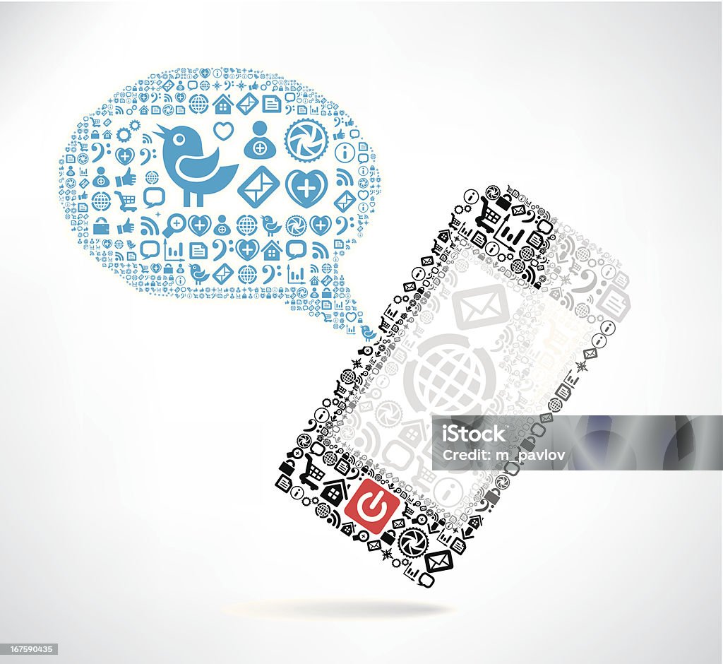 Telefon komórkowy SMS Balony wykonane z ikony - Grafika wektorowa royalty-free (Bez ludzi)