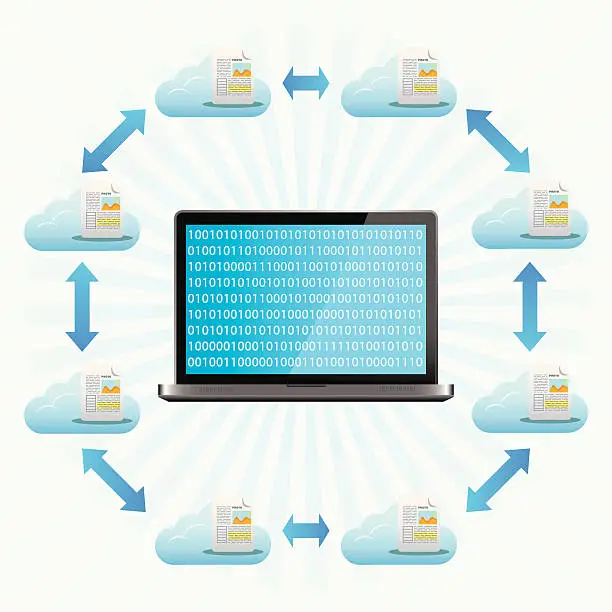 Vector illustration of Cloud Computing File Sharing