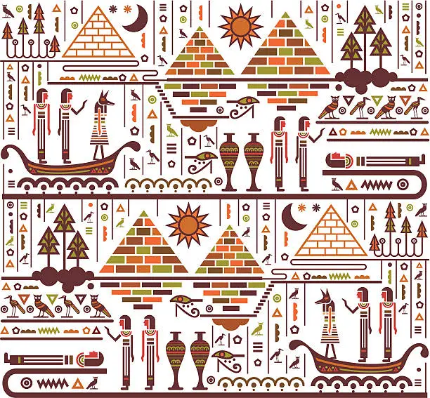 Vector illustration of Egypt mural