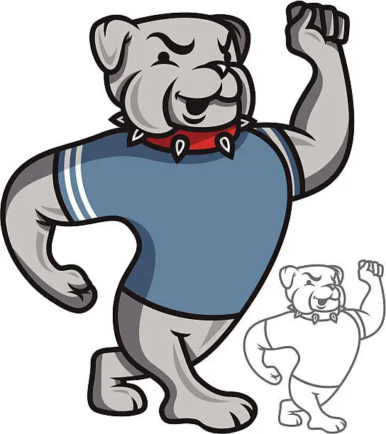 Vector illustration of Bulldog Mascot