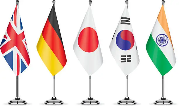 Vector illustration of Table flags representing a country