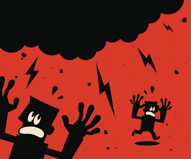 Disaster Vector illustration aa Disaster. angry clouds stock illustrations
