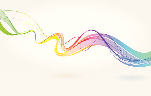 ilustrações, clipart, desenhos animados e ícones de colorido desenho de ondas - rainbow striped abstract in a row