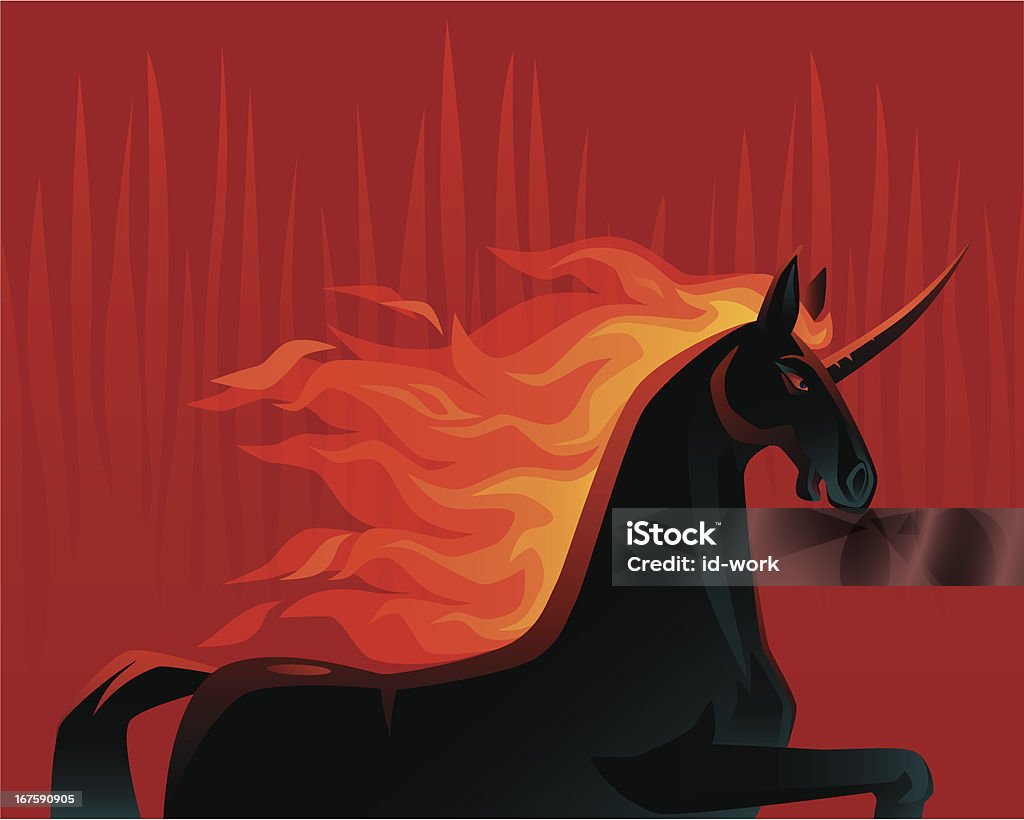 flaming unicornio - arte vectorial de Llama - Fuego libre de derechos