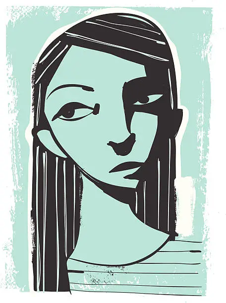 Vector illustration of Strange girl