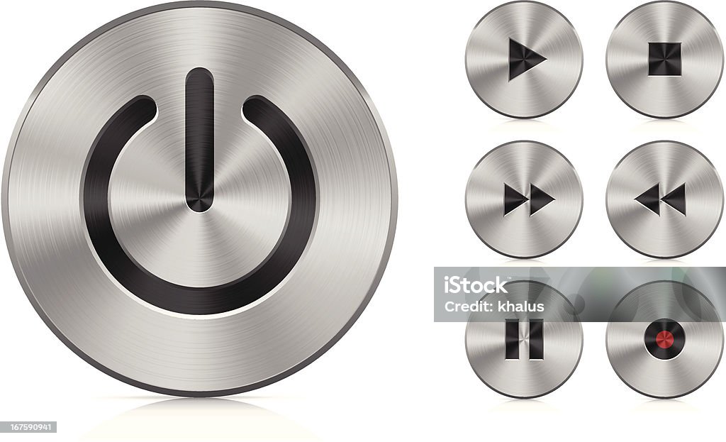 Botones de aluminio - arte vectorial de Botón pulsador libre de derechos