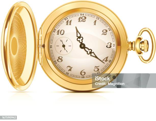 Goldene Taschenuhr Stock Vektor Art und mehr Bilder von Taschenuhr - Taschenuhr, Gold - Edelmetall, Goldfarbig