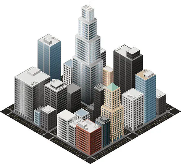 Vector illustration of Isometric city