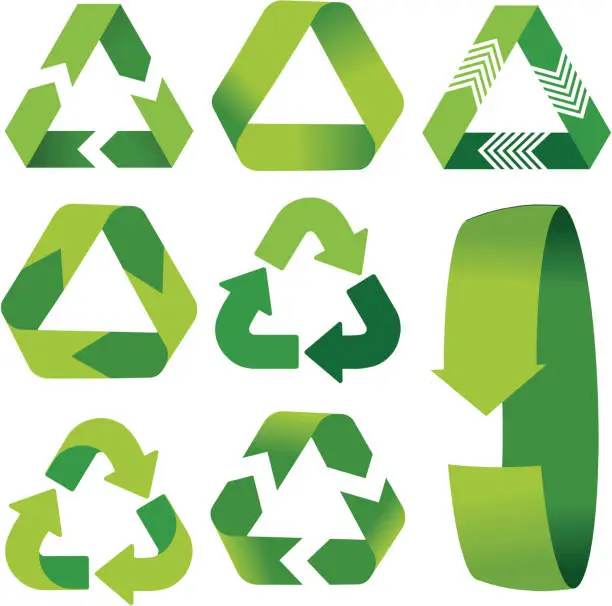 Vector illustration of New Recycle logos