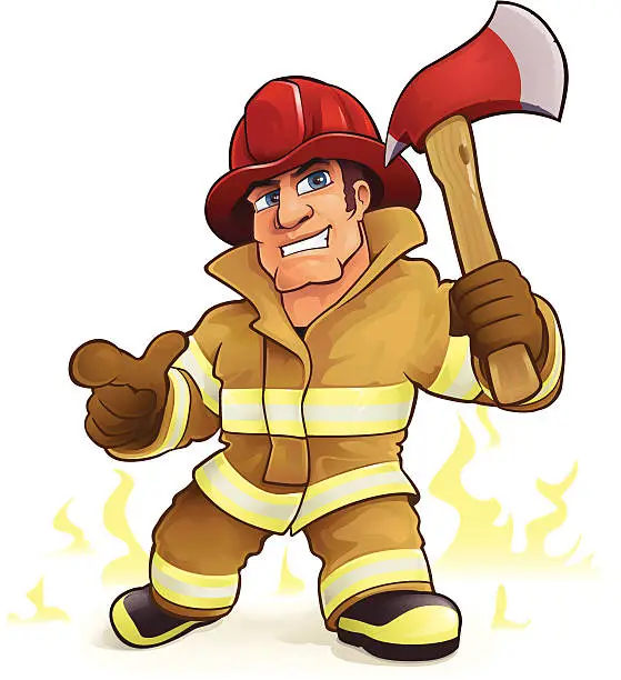 Vector illustration of Fireman