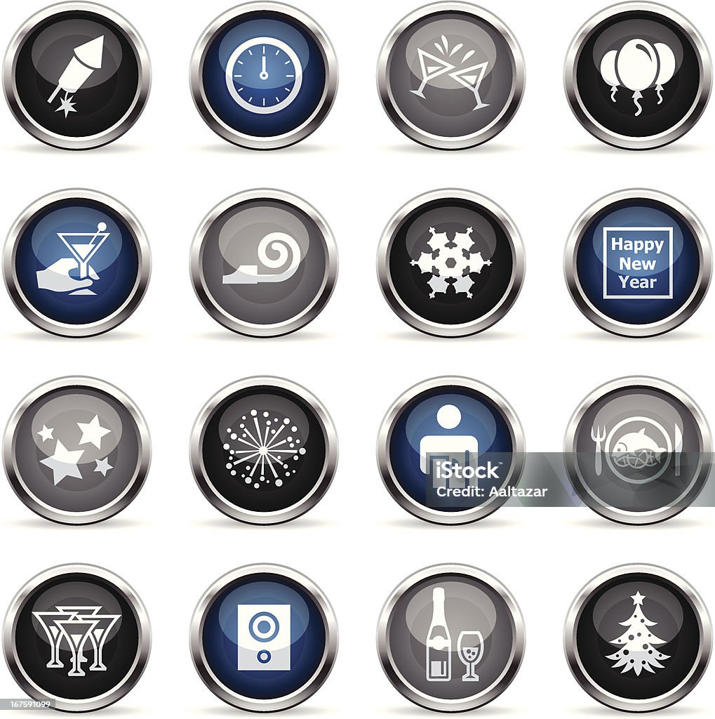 Supergloss Icons-New Year's Eve - Lizenzfrei Icon Vektorgrafik