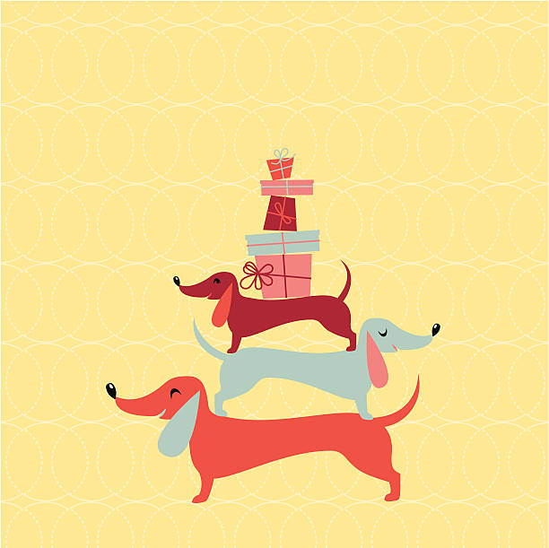 Funny badger perros - ilustración de arte vectorial