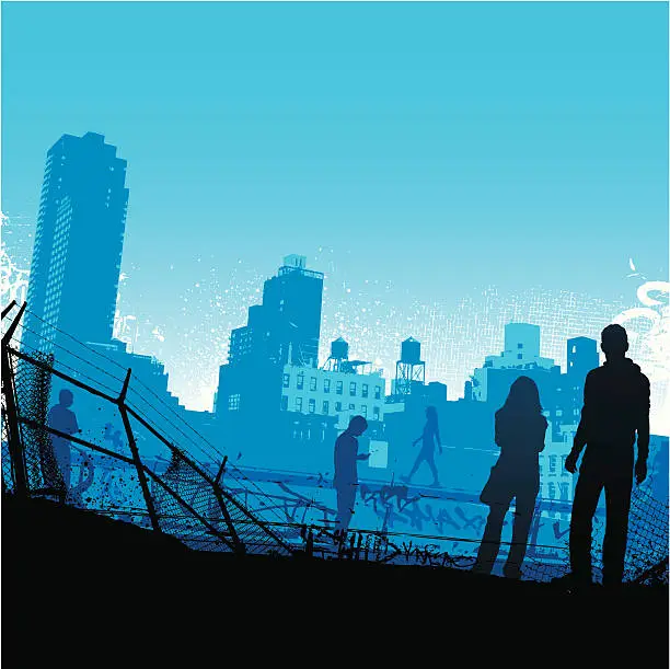 Vector illustration of City youth background