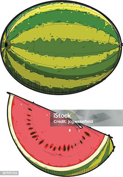 Melancia - Arte vetorial de stock e mais imagens de Melão - Melão, Corte Transversal, Agricultura