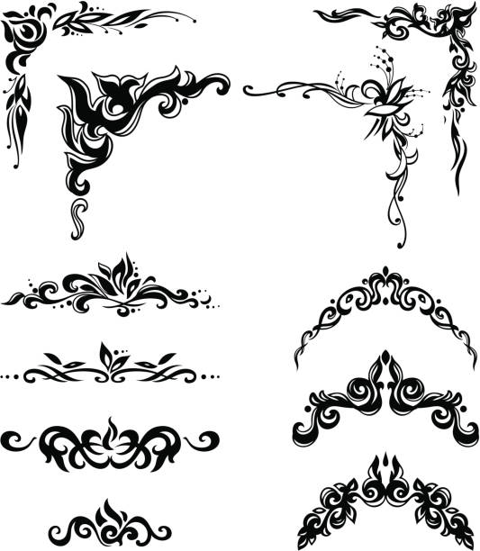 elements for design Fleuron stock illustrations