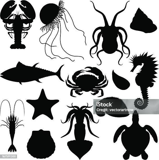 Sea Life Stock Vektor Art und mehr Bilder von Vektor - Vektor, Fisch, Fische und Meeresfrüchte