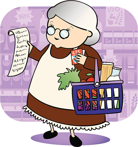 ilustrações de stock, clip art, desenhos animados e ícones de compras de mercearia redondos - pilha roupa velha