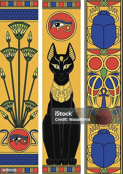Egypt Vertical Banners Stock Illustration - Download Image Now - Egyptian Culture, Art, Domestic Cat