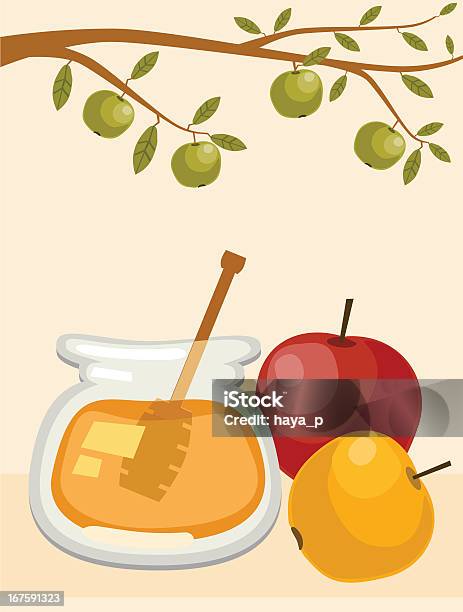 Apple Colheita E Mel - Arte vetorial de stock e mais imagens de Colheita - Colheita, Colher de Mel, Comida e Bebida